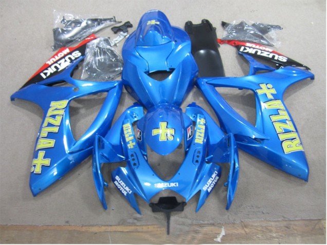 Custom 2006-2007 Blue Yellow Rizla Suzuki GSXR600 Motorbike Fairing