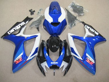 Custom 2006-2007 Blue White Suzuki GSXR600 Replacement Fairings