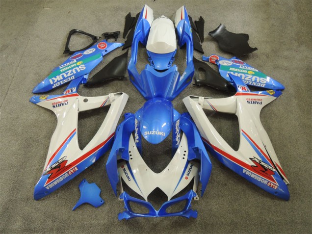 Aftermarket 2008-2010 Blue White with Decals Suzuki GSXR600 Bike Fairing Kit