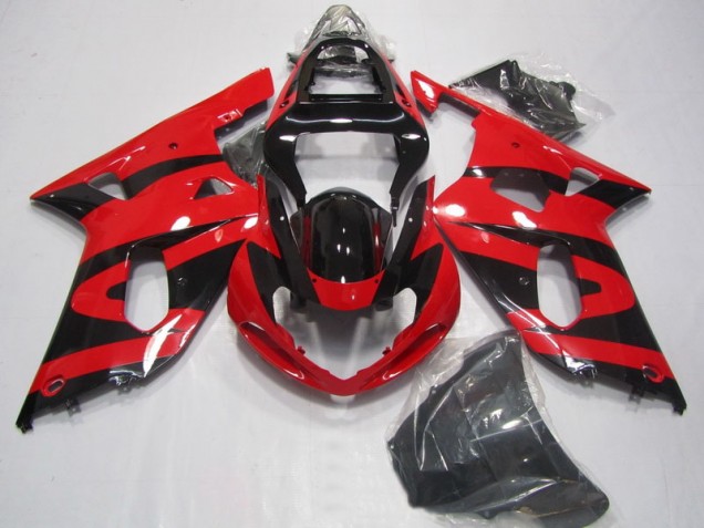 Aftermarket 2001-2003 Black Red Suzuki GSXR750 Motorcycle Fairings