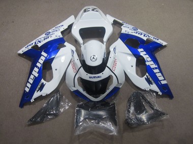 Aftermarket 2001-2003 White Blue Motul Suzuki GSXR750 Motorcycle Fairing Kit