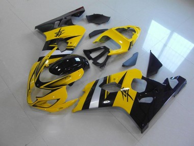 Aftermarket 2004-2005 Yellow Black Suzuki GSXR750 Moto Fairings