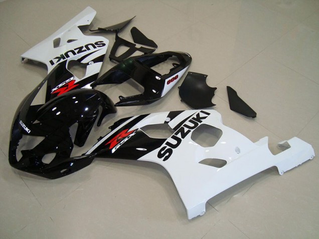 Aftermarket 2004-2005 Black White Suzuki GSXR750 Bike Fairings