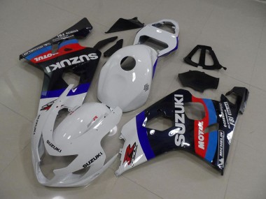 Custom 2004-2005 Wite Blue Motul Suzuki GSXR750 Motorcycle Bodywork