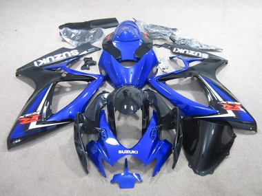 Aftermarket 2006-2007 Blue Black Suzuki GSXR750 Motorbike Fairing