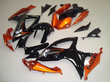 Aftermarket 2006-2007 Black Orange Suzuki GSXR750 Motorbike Fairing