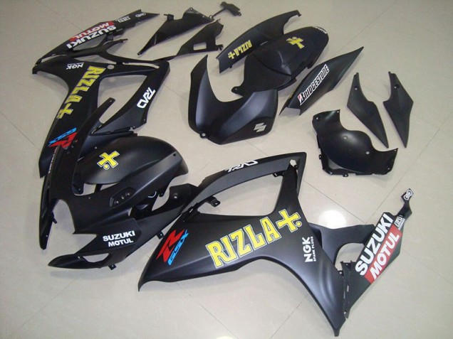 Aftermarket 2006-2007 Black Yellow Rizla Suzuki GSXR750 Motorbike Fairing Kits