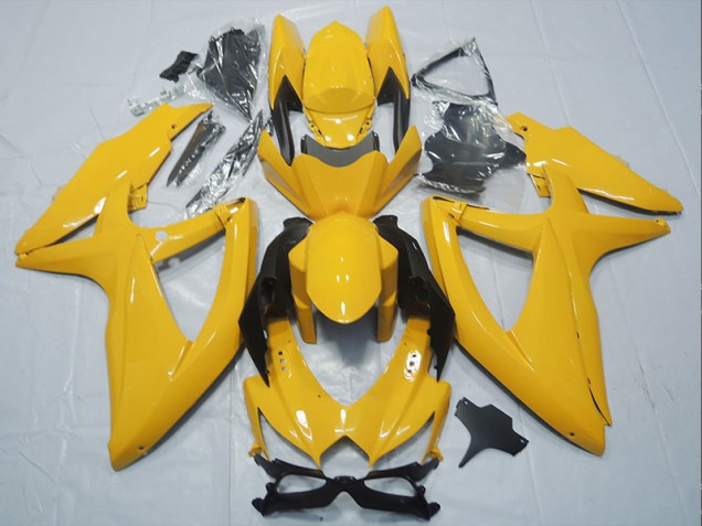 Aftermarket 2008-2010 Yellow Suzuki GSXR750 Motorbike Fairings