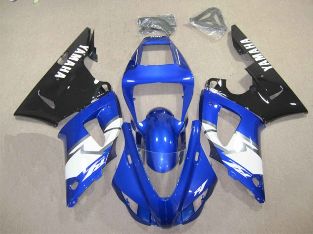 Custom 1998-1999 Blue Black White Decal Yamaha YZF R1 Motor Bike Fairings