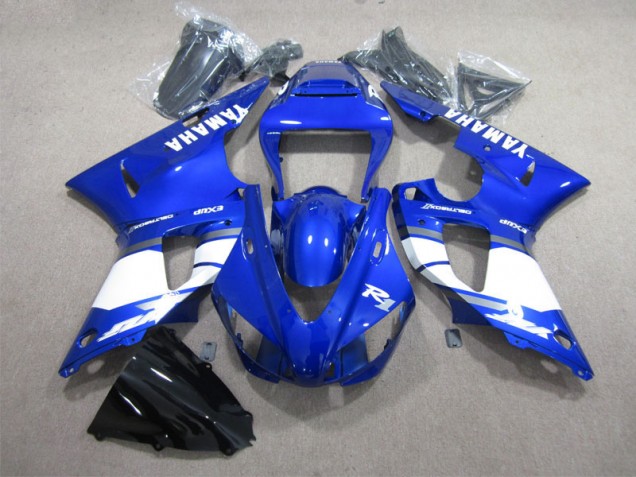 Custom 1998-1999 Blue White Decal Yamaha YZF R1 Moto Fairings