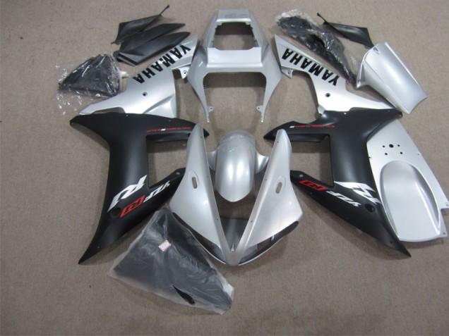 Aftermarket 2004-2006 Silver Black Yamaha YZF R1 Motorcycle Fairings