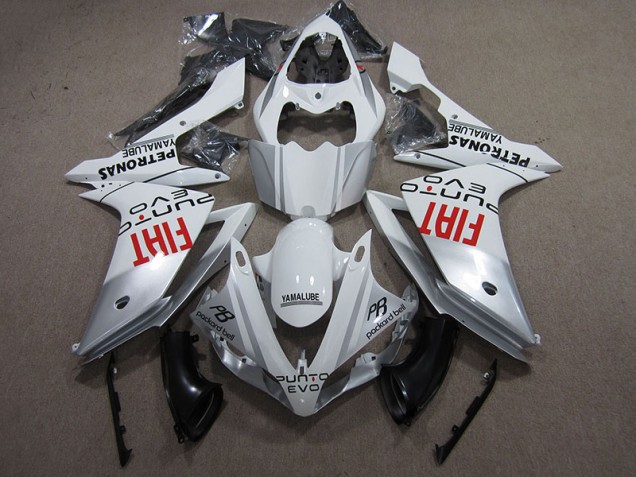 Custom 2007-2008 White Fiat Yamaha YZF R1 Bike Fairings