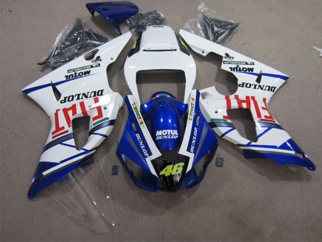 Custom 2009-2011 Blue White Motul Dunlop 46 Yamaha YZF R1 Bike Fairings