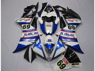 Aftermarket 2009-2011 White Blue Sterilgarda SCALZ 69 Yamaha YZF R1 Motorcycle Replacement Fairings