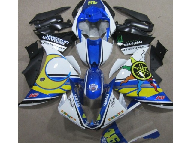 Custom 2009-2011 Blue White Yellow 46 Yamaha YZF R1 Replacement Fairings