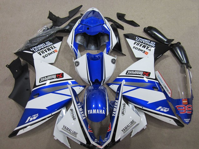 Custom 2012-2014 Blue White Yamaha YZF R1 Motorbike Fairing