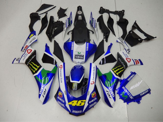 Custom 2015-2019 Blue Blue White ENEOS Movistar 46 Yamaha YZF R1 Motor Bike Fairings