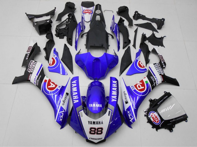 Aftermarket 2015-2019 Blue PATA 88 Yamaha YZF R1 Bike Fairing Kit