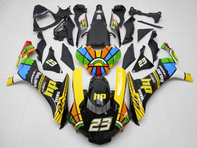 Aftermarket 2015-2019 Yellow Black 23 Yamaha YZF R1 Motorcyle Fairings