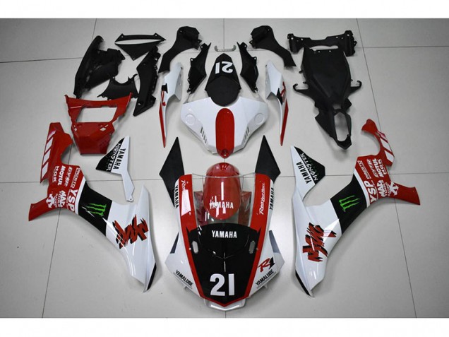 Custom 2015-2019 Red Black 21 Yamaha YZF R1 Motorcycle Fairings Kit