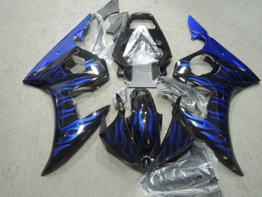 Aftermarket 2003-2005 Black Blue Flame Yamaha YZF R6 Bike Fairings